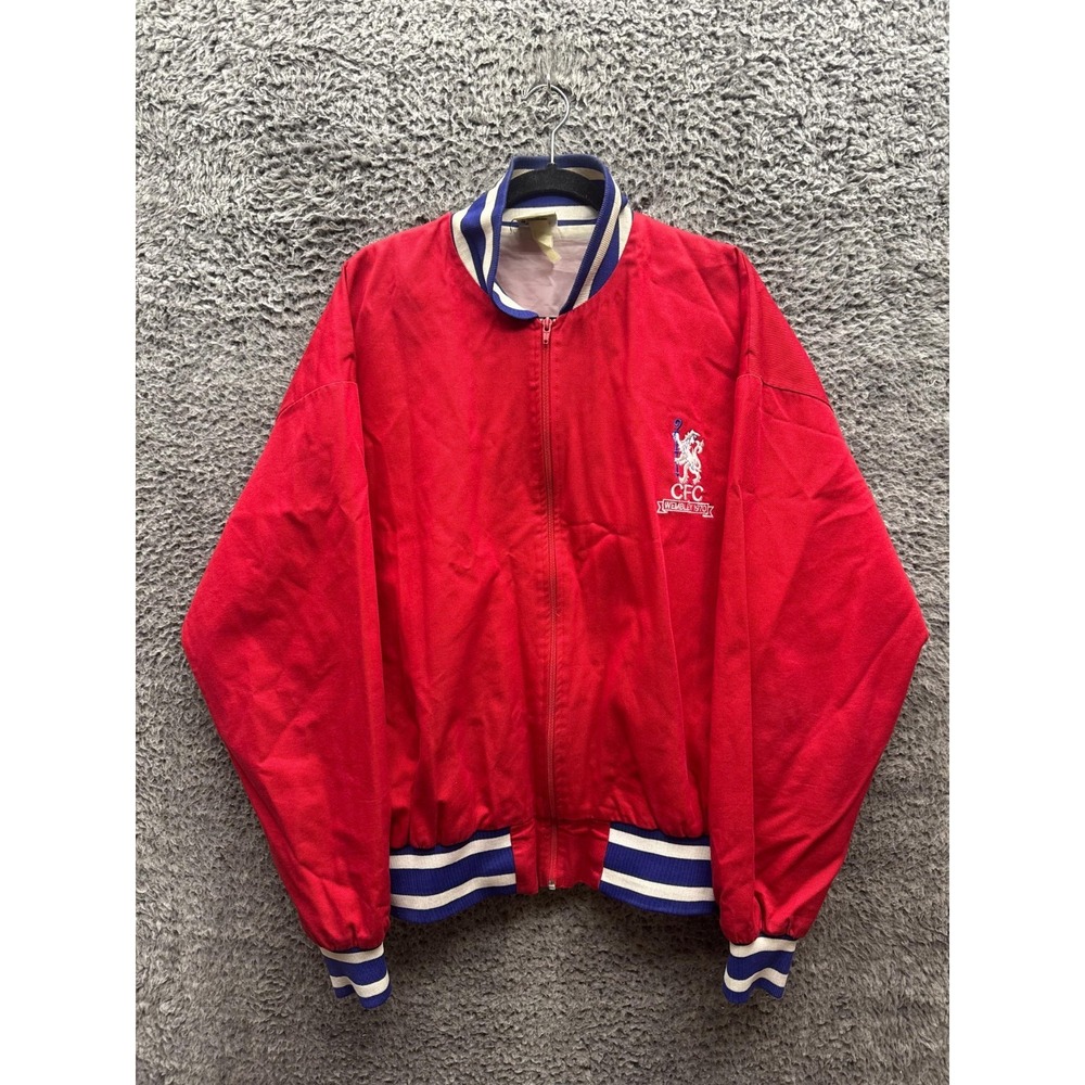 Vintage Toffs Chelsea FC Wembley 1970 Full Zip Football Jacket Red Men Size L/XL